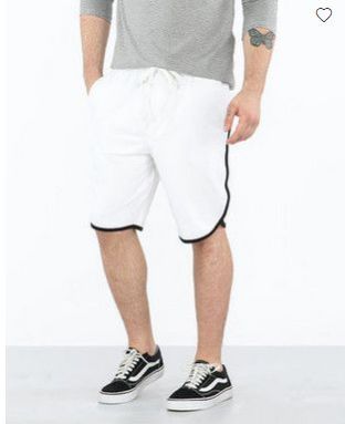 White-Jet Black Runner Fleece Shorts