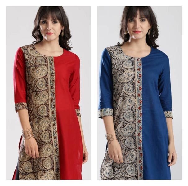 Kalamkari Half N Half Kurti