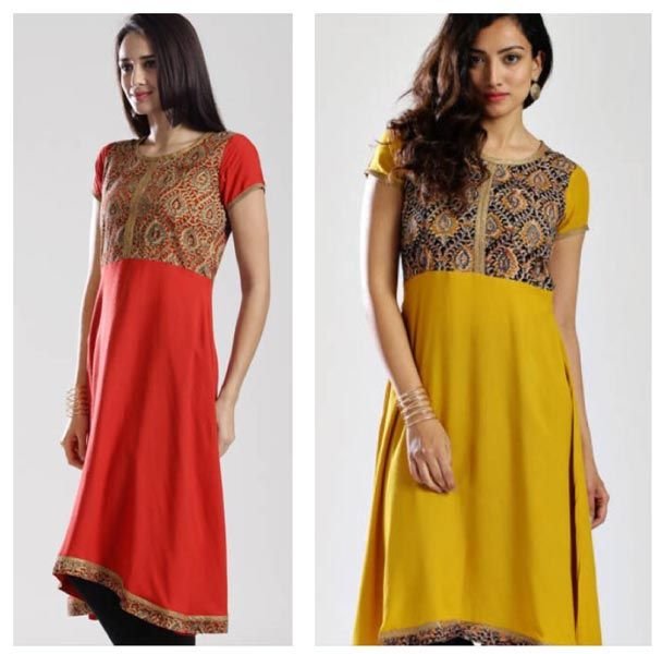 Rayon Flair Kurti with Kalamkari