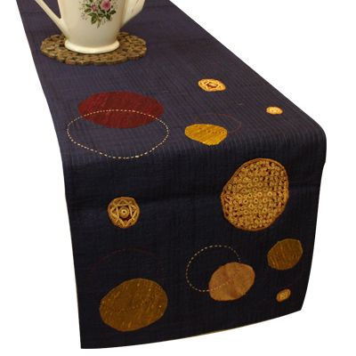 Black Silk Table Runner 01