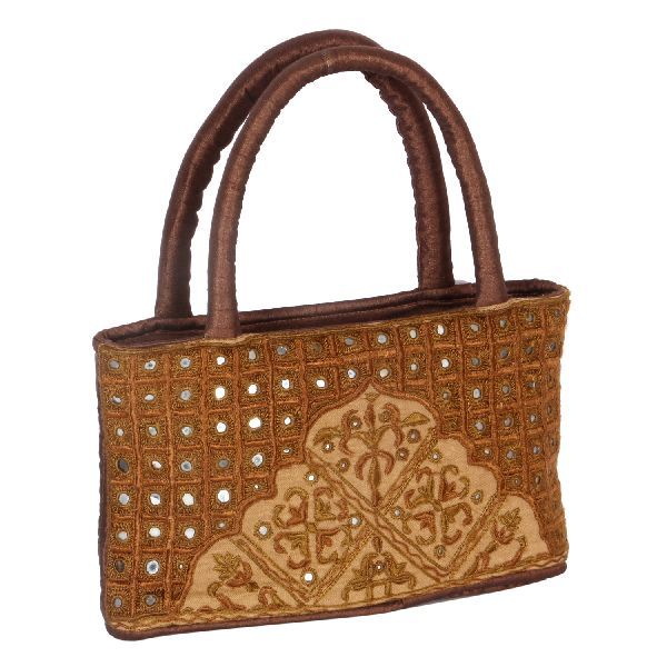 Brown Embroidered Handbags