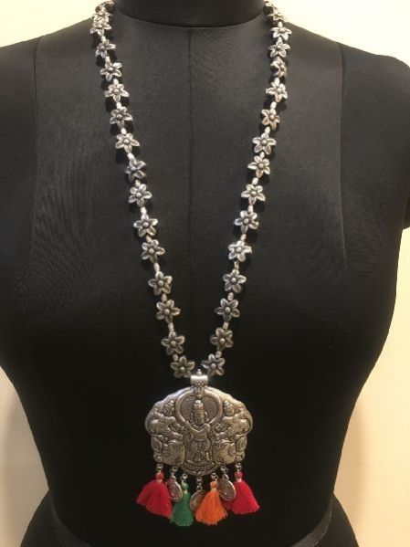 Long Silver Necklace 11