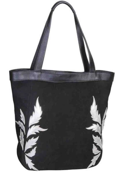 L-5181 Hand Bag Suede & Nappa Leather - Black