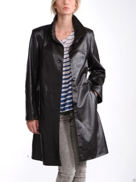Leather Ladies Trench Coat 02