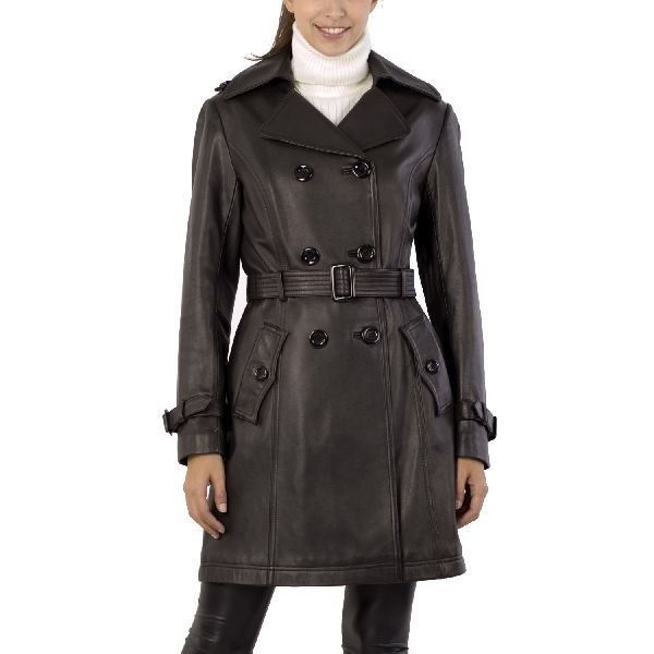 Leather Ladies Trench Coat 03