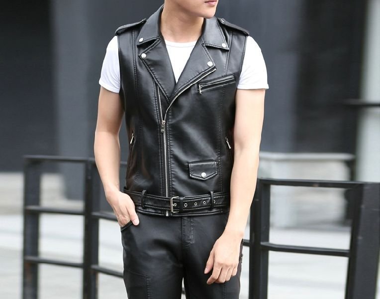 Leather Mens Waist Coat 02