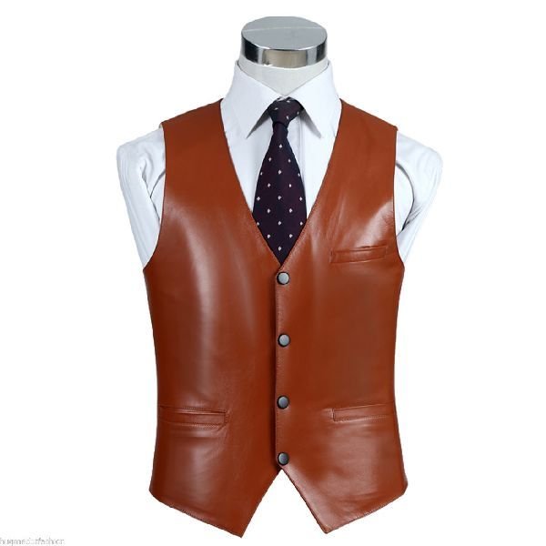 Leather Mens Waist Coat 03