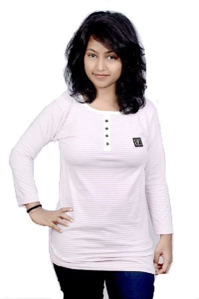 Girls Button Style Round Neck Top 03