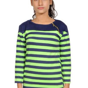 Girls Round Neck Top With Zip 03