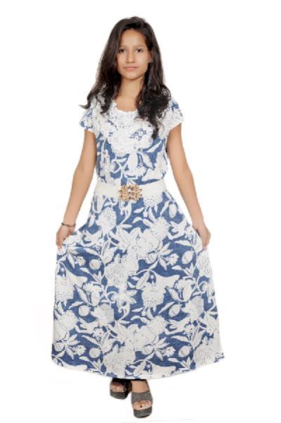 Girls Stylish Printed Long Middy 02
