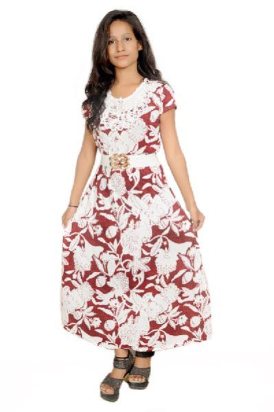 Girls Stylish Printed Long Middy 03