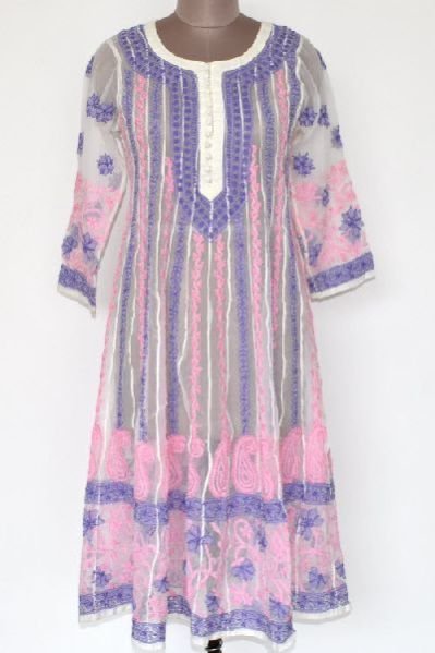 Chikankari Anarkali Kurti 01