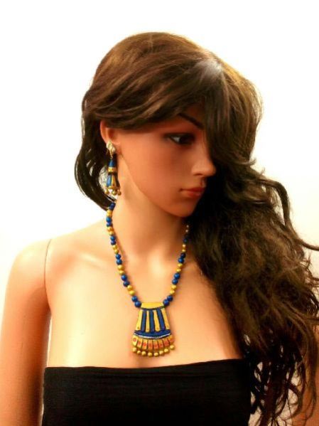 Handmade Terracotta Pendant Necklace Set 06