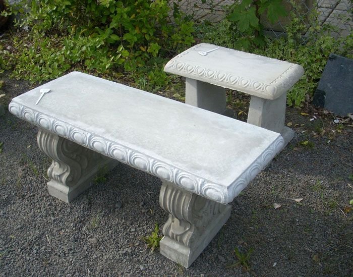 Cement Garden Bench 01