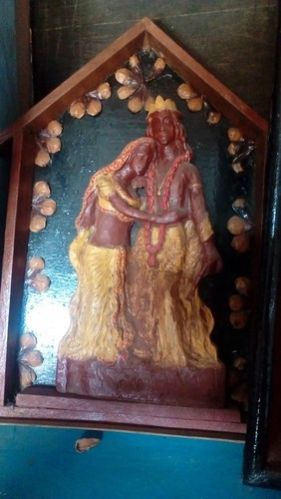 Wooden Radha Krishna Statue 02