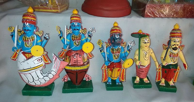 Handmade Wooden Kondapalli Traditional Dashavatar Showpiece 01