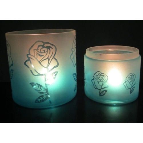 Rose Flower Printed Glass Hurricanes 03