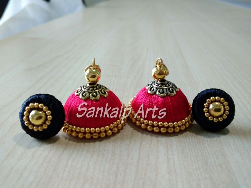 Silk Thread Earring Jhumka 08