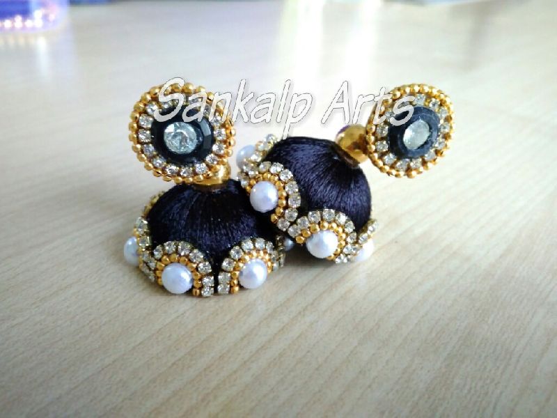 Silk Thread Earring Jhumka 09