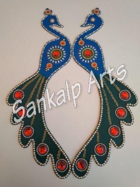 Wooden Base Peacocks