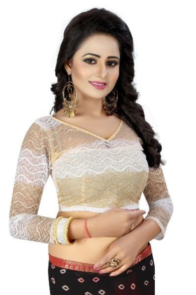 Black Red Bandhani Chiffon Saree 05