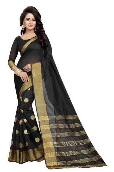 Karina Butta Black Saree 01