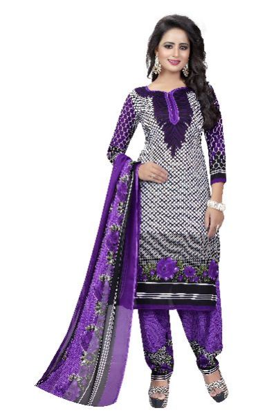 Printed Dress Material (Amazing Violet)