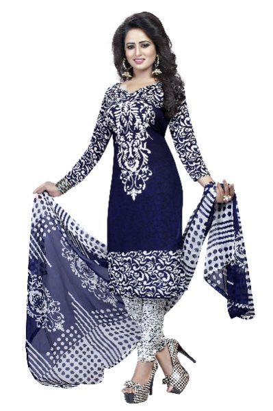 Printed Dress Material (Blue Queen Suit)
