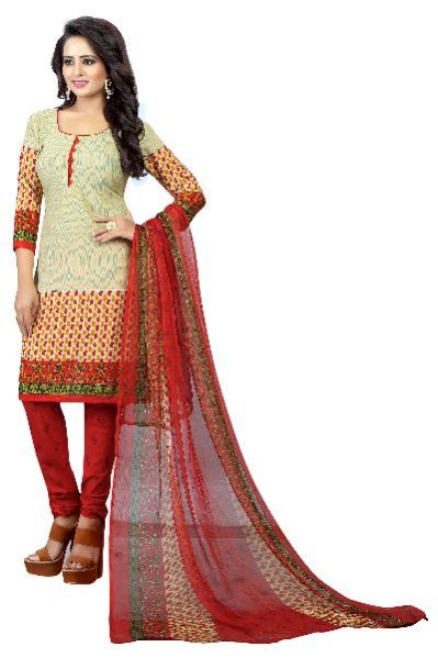 Printed Dress Material (Red Mango)