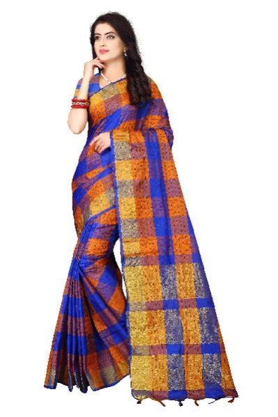 Palli Checkered Print Saree 02