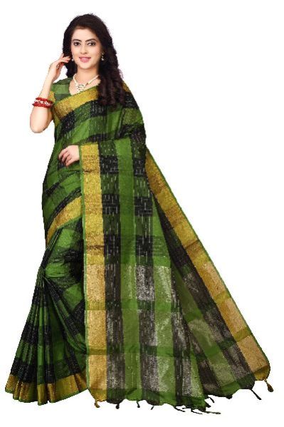 Palli Checkered Print Saree 04