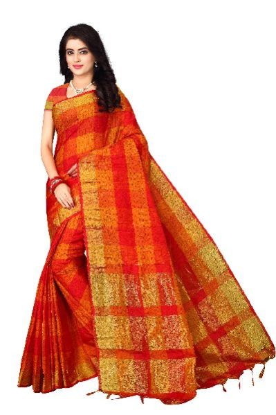 Palli Checkered Print Saree 05