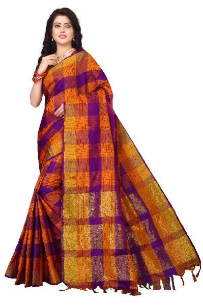 Palli Checkered Print Saree 11