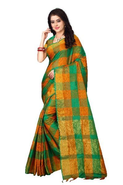 Palli Checkered Print Saree 12