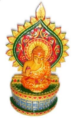 Wooden Sitting Sinhasan Buddha