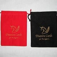 Black and Red Velvet Drawstring Pouches