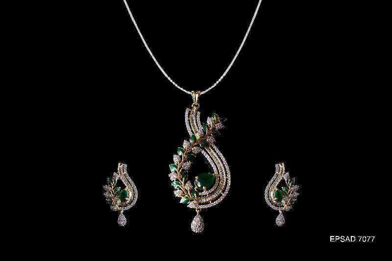 American Diamond Pendant Set 02