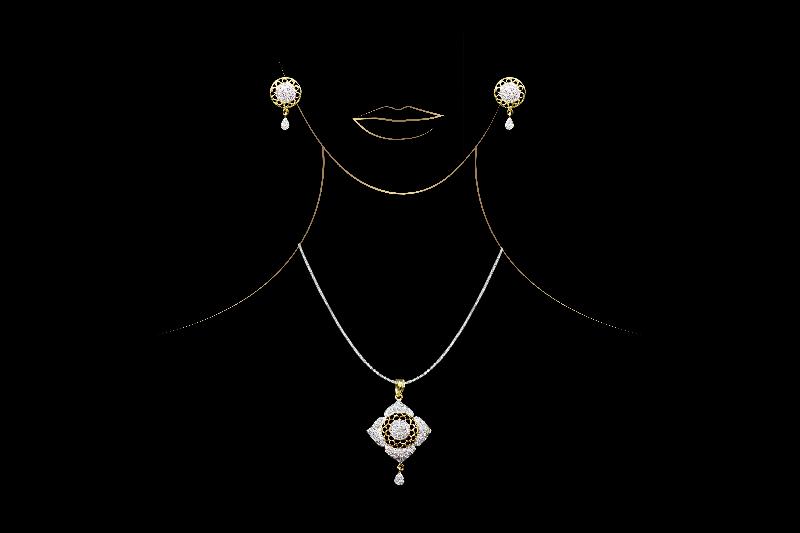 American Diamond Pendant Set 05