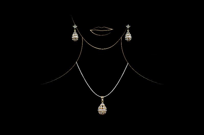 American Diamond Pendant Set 07