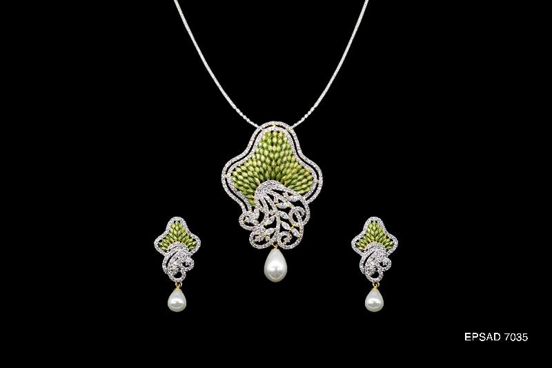 American Diamond Pendant Set 10