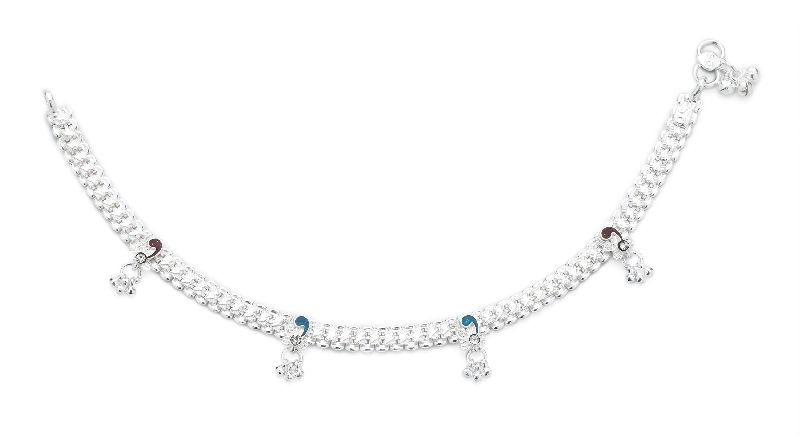 Silver Fancy Anklet 06