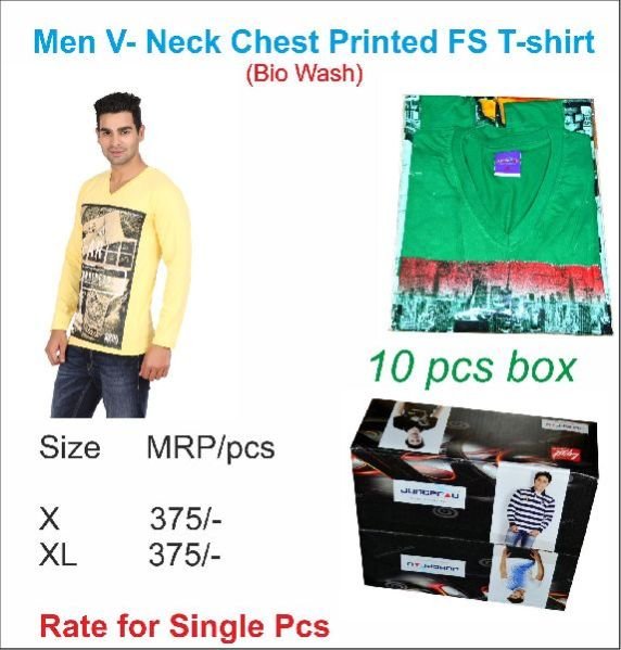 JUNGFRAU MEN'S V-NECK FULL SLEEVE T.SHIRT