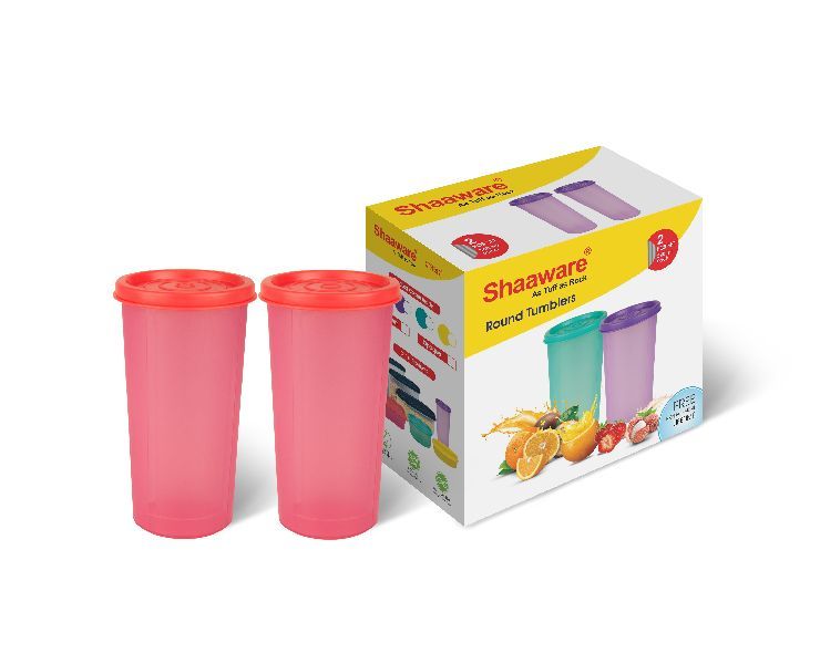 Glass Red Round Tumbler