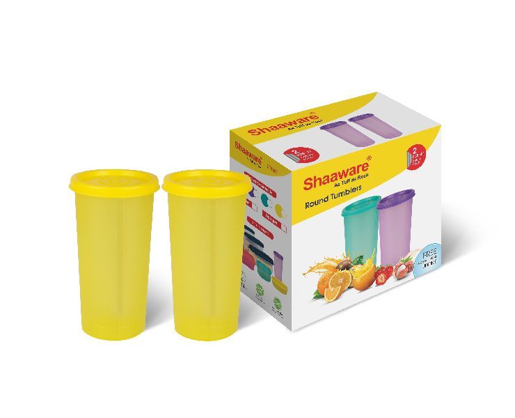 Glass Yellow Round Tumbler