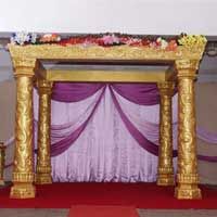 Golden Carved Wedding Mandap