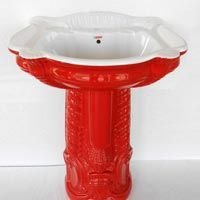 Majestic Set Pedestal Wash Basin (Red)