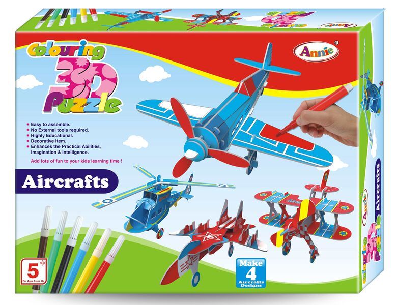 Colouring 3D Puzzle Aircraft