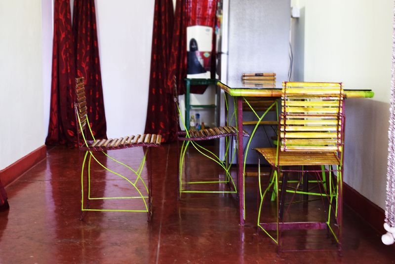 Bamboo Dining Table Set 02