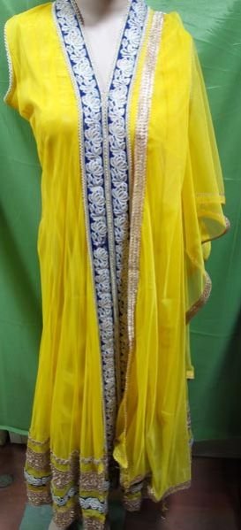 Anarkali Suit with Haevy Lace at Center & Border