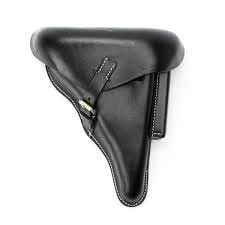 German WWII P38 Hardshell Black Leather Holster
